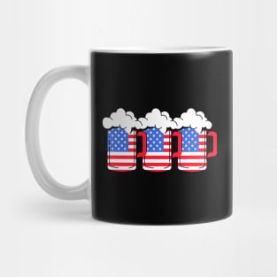 Beer American Flag 4th of July Merica Drinking USA Mug